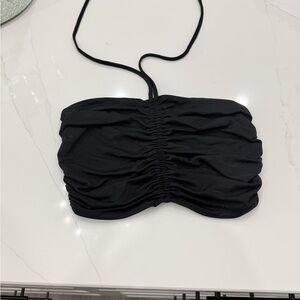 Susana Monaco Black Ruched Bandeau Halter Top